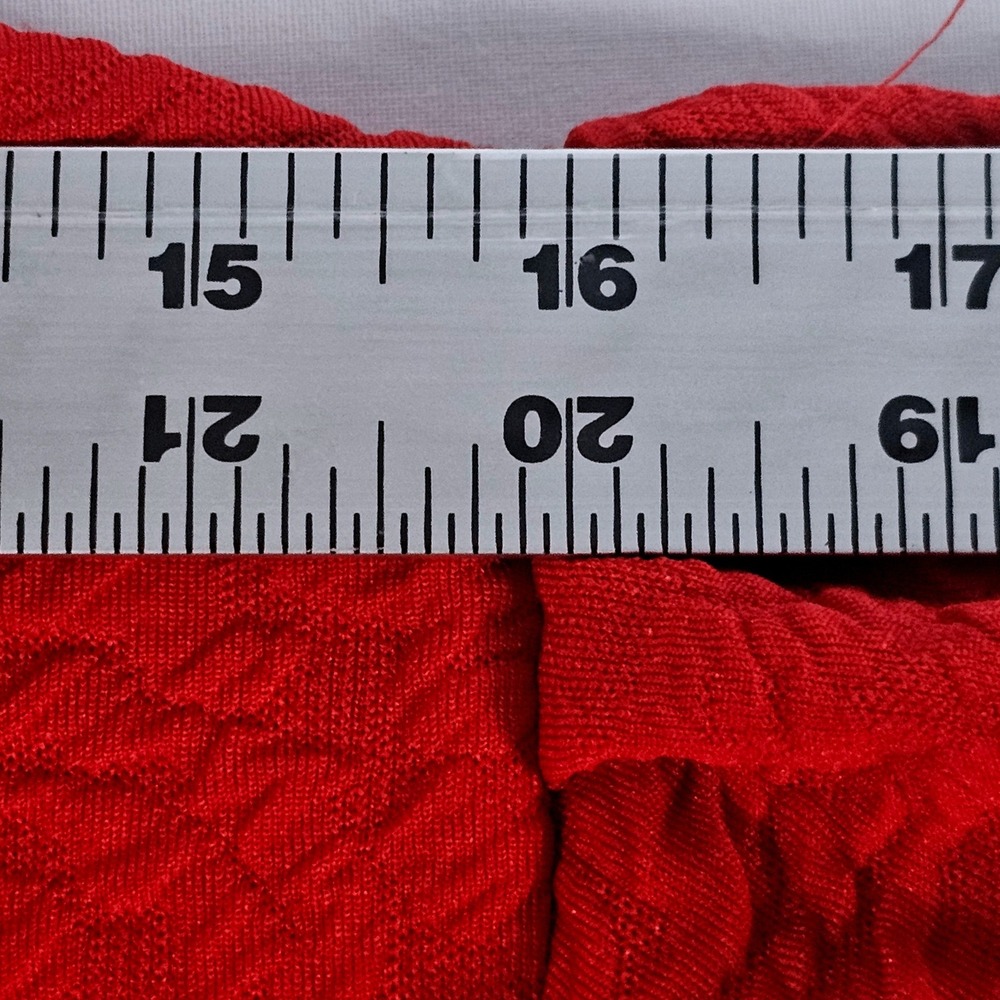 Crown & Ivy Red Jacquard Ruffle Neck Puff Sleeve Blouse Plus Size 3X NEW - Picture 11 of 11